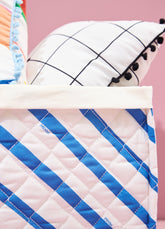 Caixa Organizadora Grande - Listrado Anil